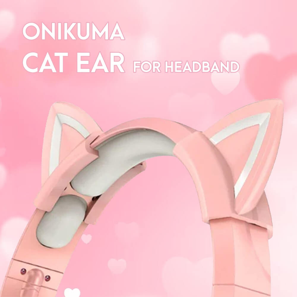 อุปกรณ์ตกแต่งหูฟังรูปทรงหูแมว สำหรับ ONIKUMA K96 - สีชมพู_3
